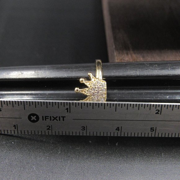 Size 6 Sterling Cubic Zirconia Gem Crown Ring - Picture 5 of 6